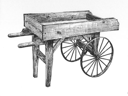 Vendor Cart with 16-Spoke Wheel by ByeGone Workshop