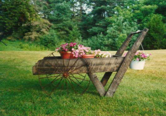Actual finished Peddler Cart -- great for gardens!